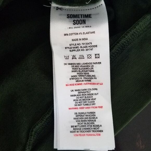 Sometime Soon Blaze Lava Wash Hoodie sz 4 in Green - Picture 9 of 9